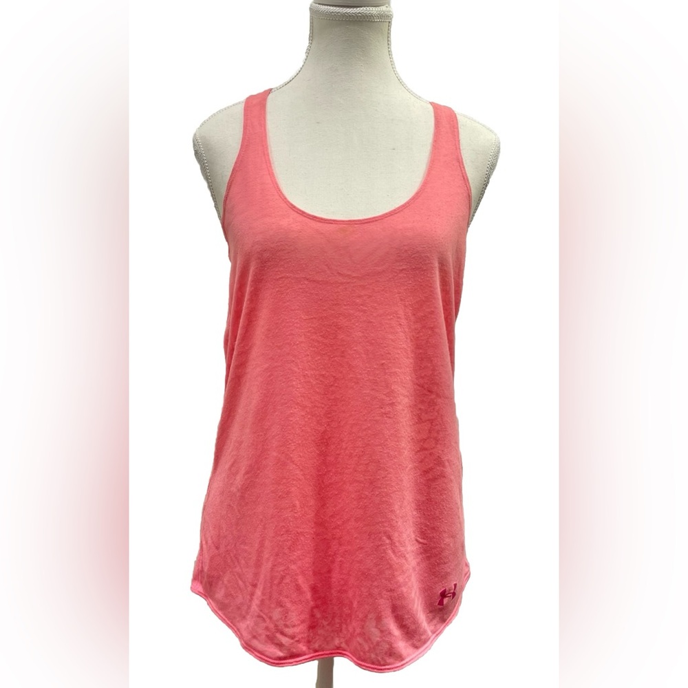 Under Armour Women’s Pink Heatgear Scoop Neck Activewear Tank Racerback S